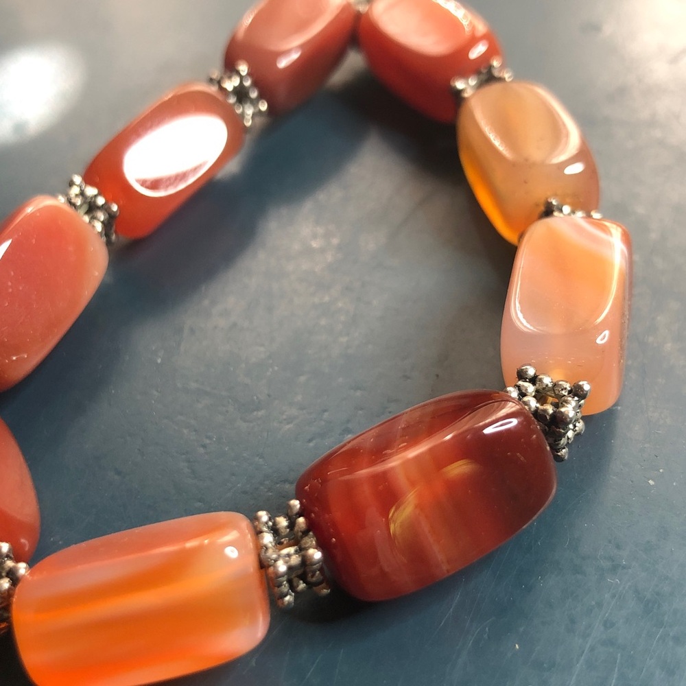 Women’s Orange Agate Stretch Bracelet - Brand